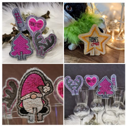 Stickserie - ITH Glasaufsätze Weihnachtswichtel & Co